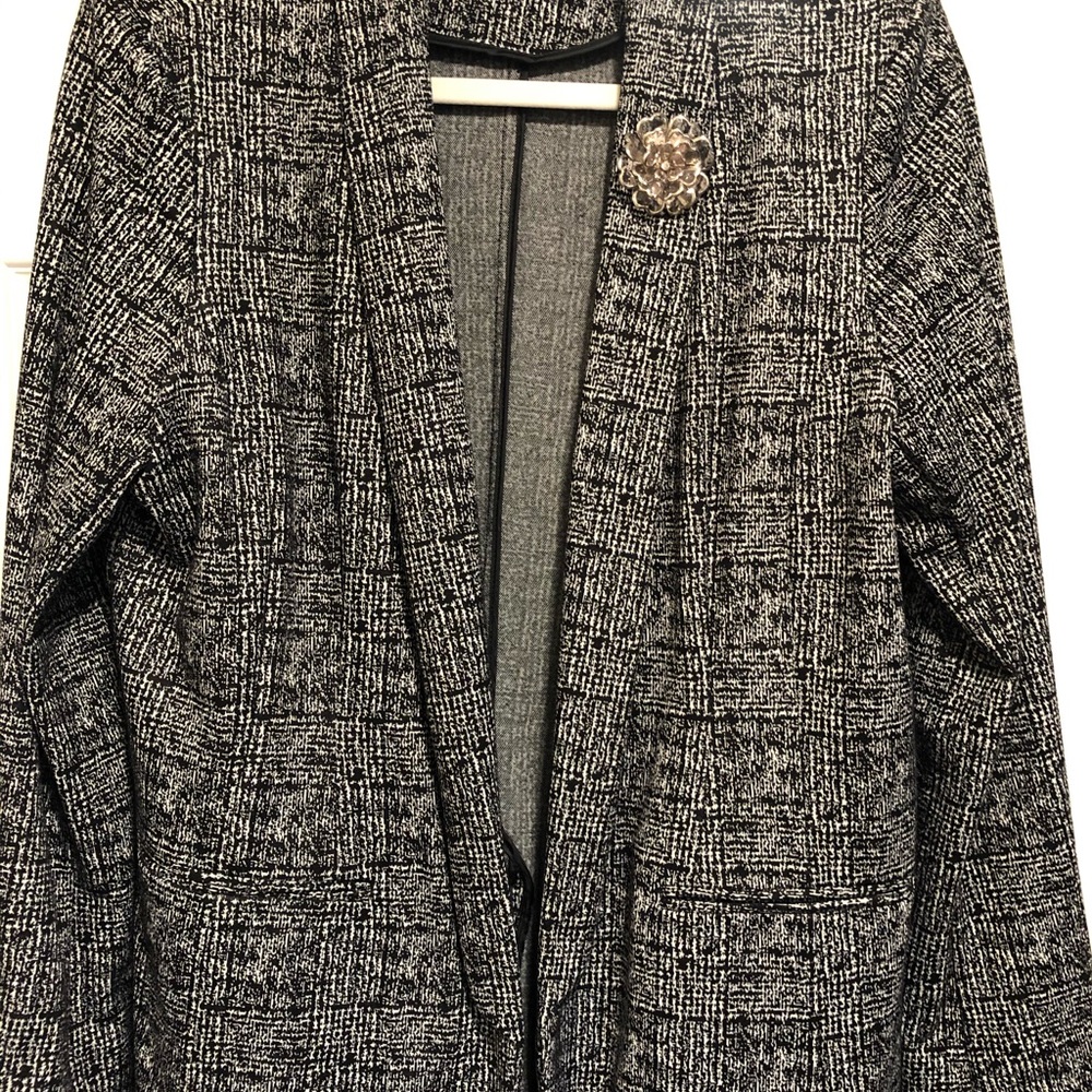 Black and white blazer